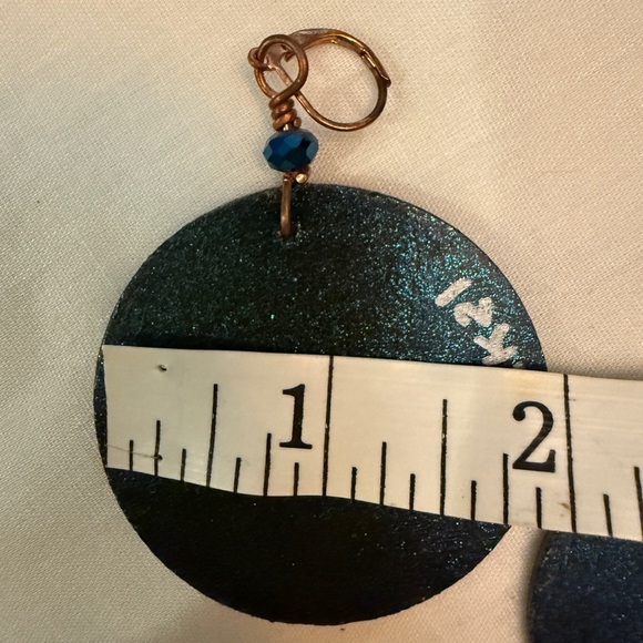 Vintage Style Photo Earrings with Rhinestones Handcrafted - Picture 3 of 3